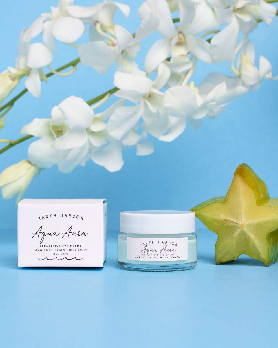 Earth Harbor AQUA AURA Crème Yeux – collagène d’algues pour soutenir l’élasticité.