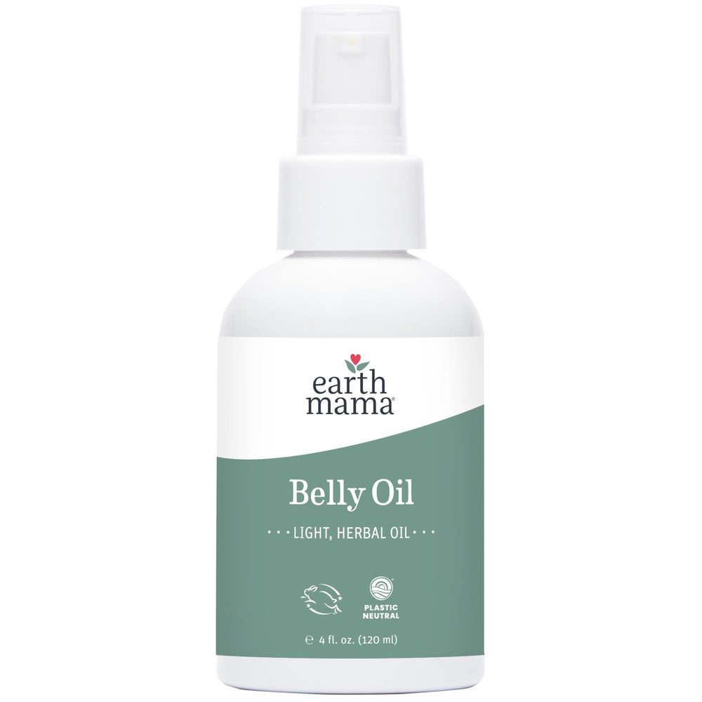 Earth Mama huile ventre - bouteille prête à hydrater la peau.