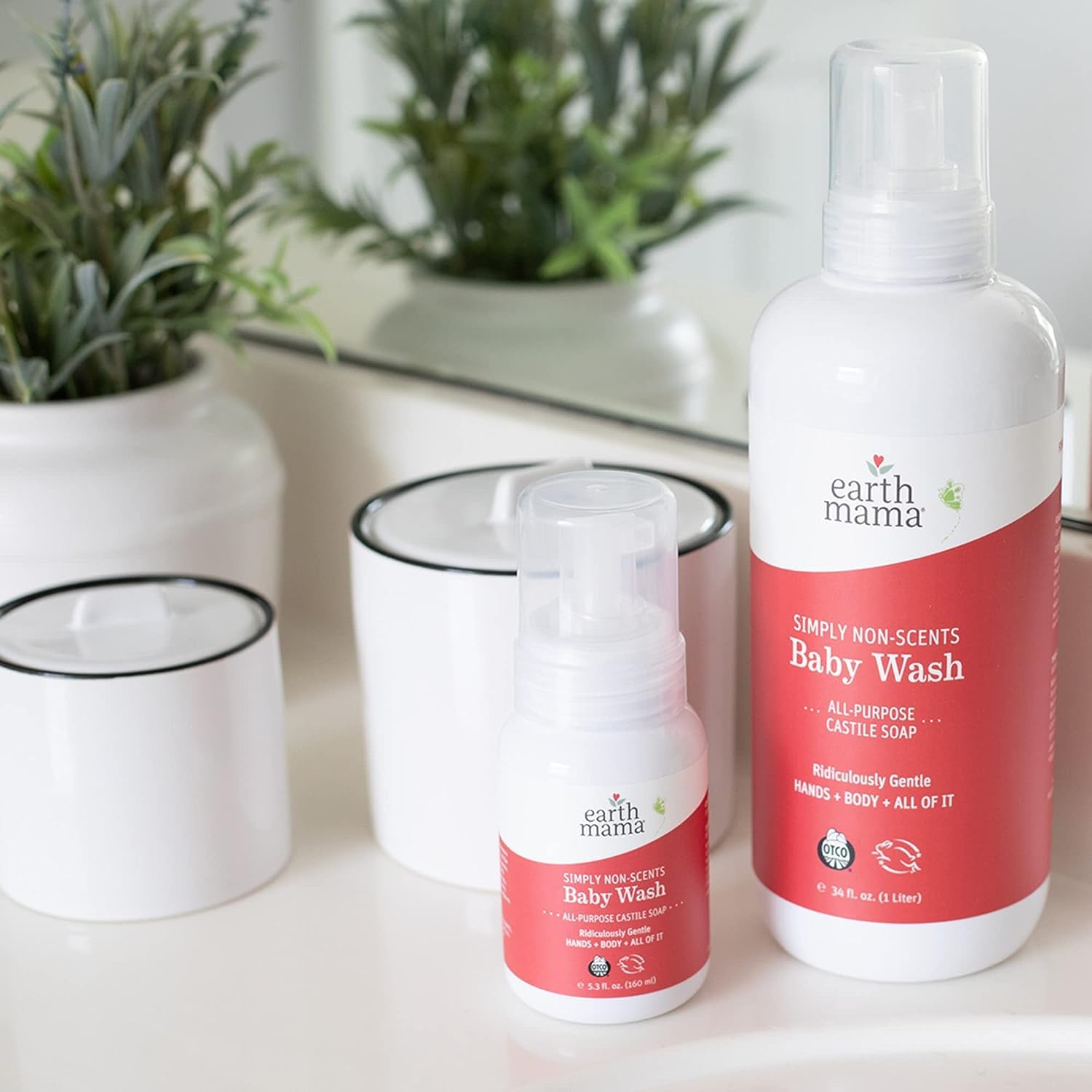 Earth Mama Simply Non-Scents Bébé – Savon castille liquide, base naturelle