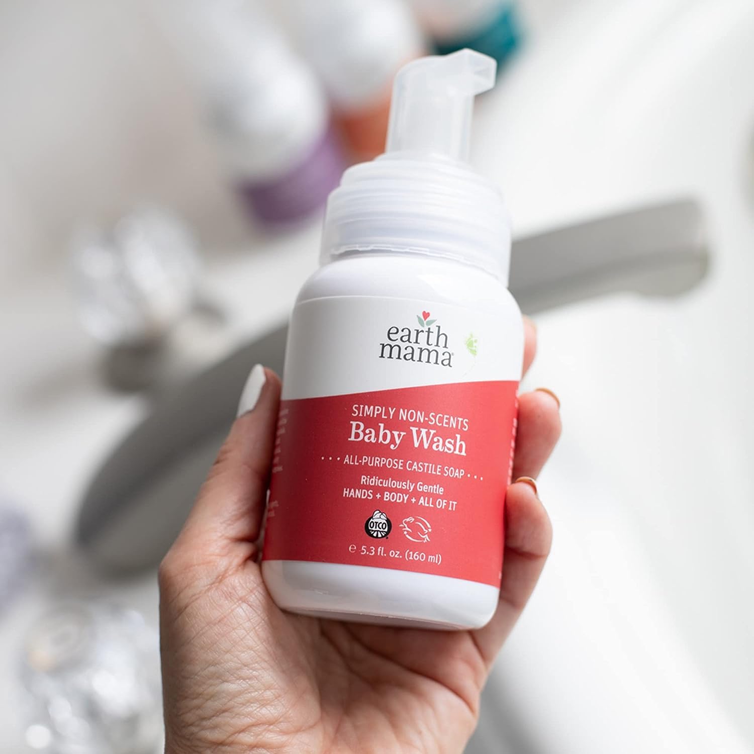 Earth Mama Simply Non-Scents Bébé – Pompe moussante, usage facile
