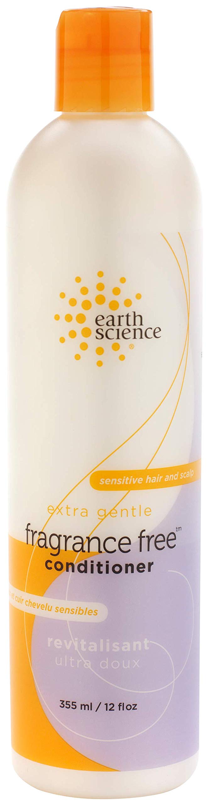 Earth Science apres-shampoing sans parfum, bouteille pratique, facilite le coiffage des cheveux sensibles.