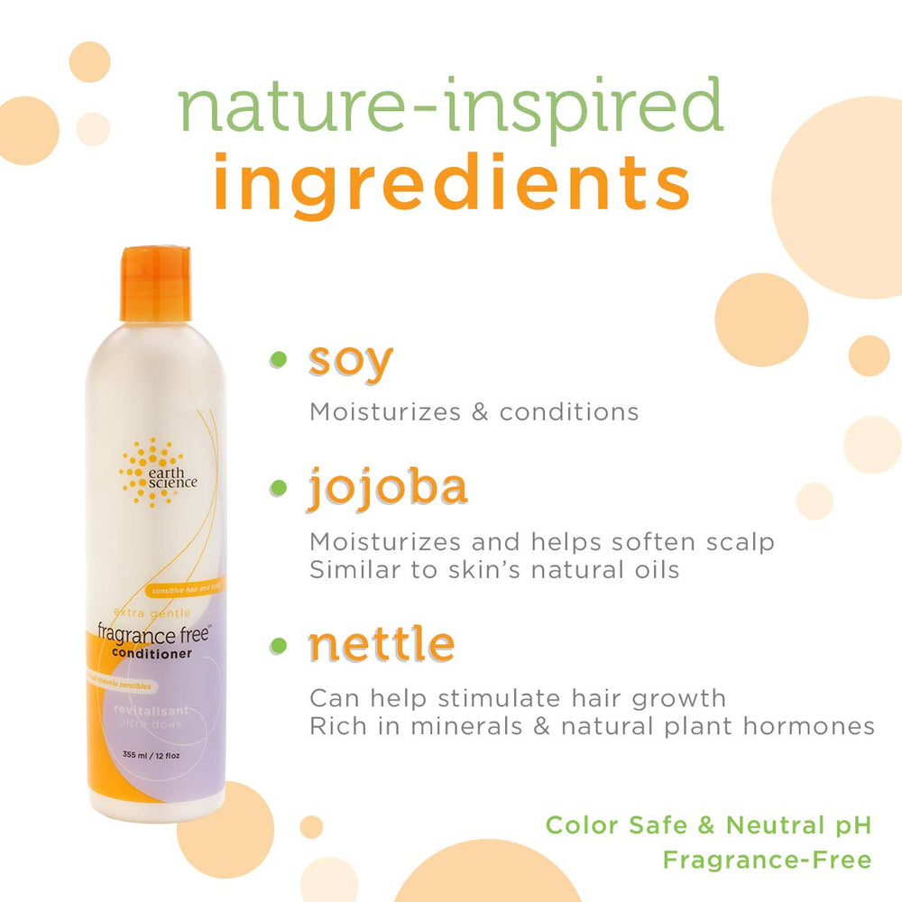 Earth Science, proteines de soja et huile de jojoba, soin profond sans parfum.