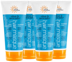 Earth Science Masque Cheveux Olive Avocat, bouteille montrée, soin nourrissant pour cheveux secs