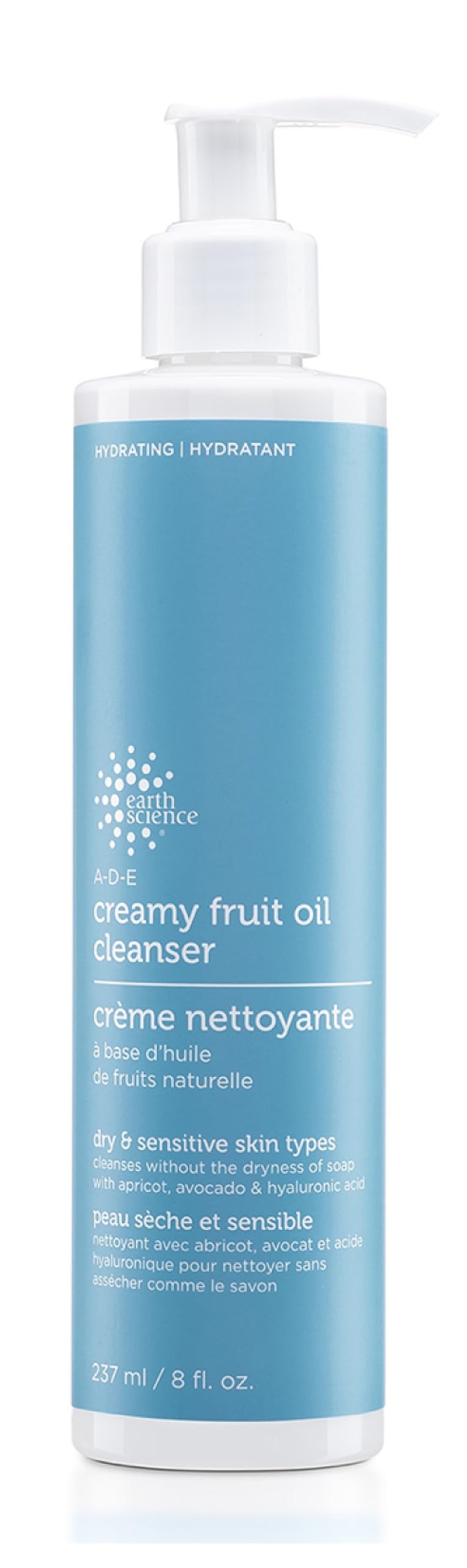 Earth Therapeutics Nettoyant crémeux A-D-E à l’huile de fruits, idéal pour le quotidien, flacon.