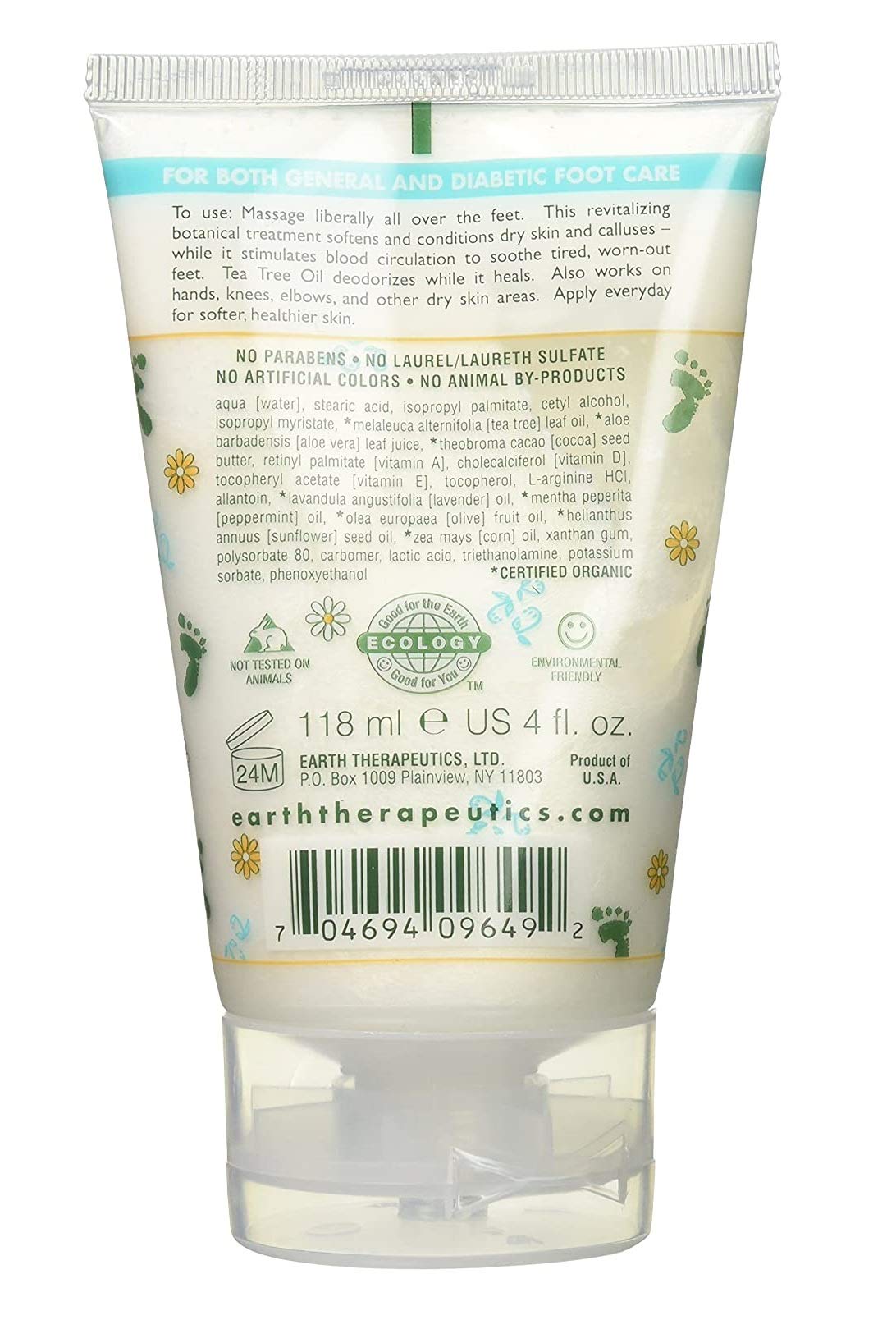 Earth Therapeutics Baume Pieds Aloe Vera, soin nourrissant et apaisant.