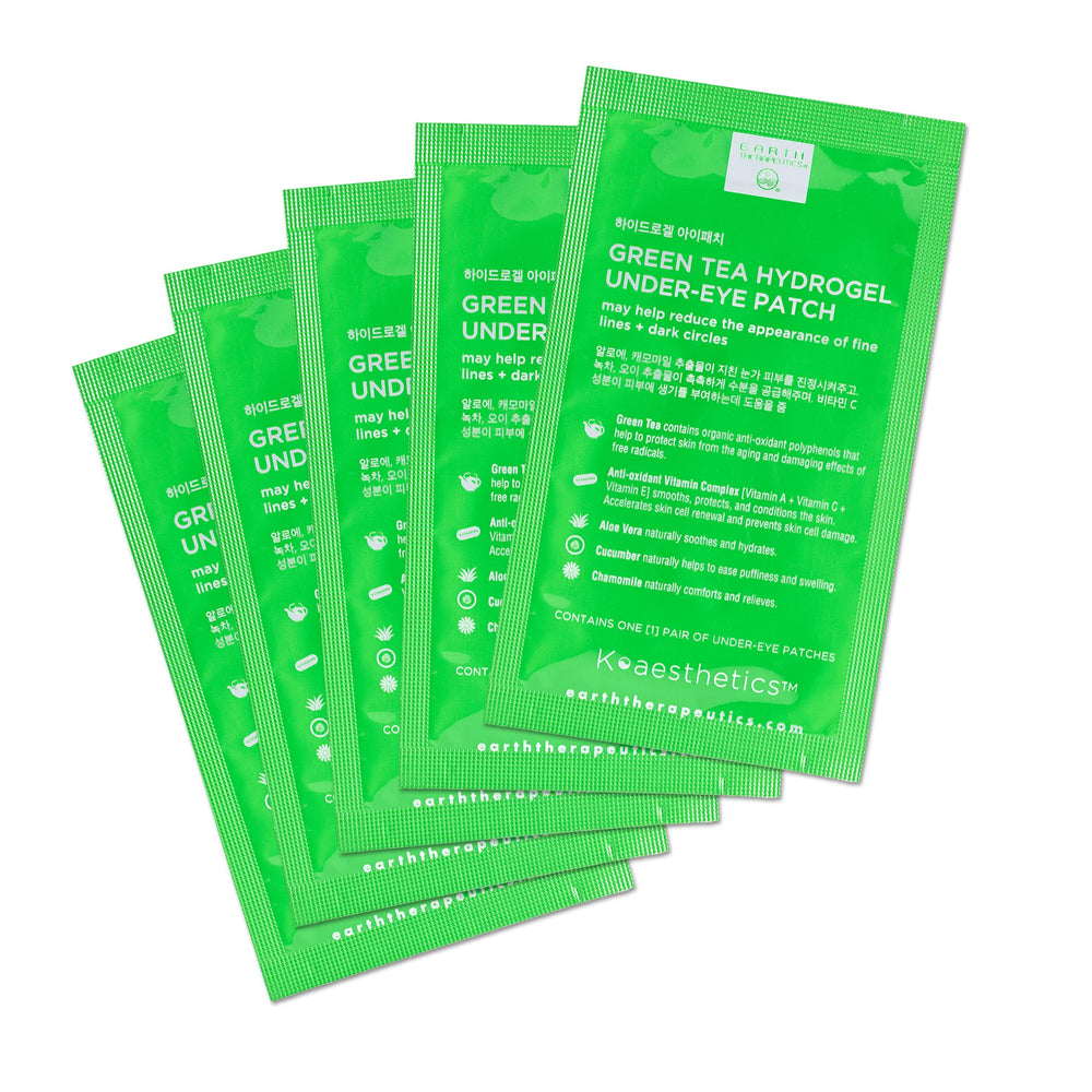 Patch hydrogel Earth Therapeutics avec extraits végétaux pour nourrir le contour des yeux.
