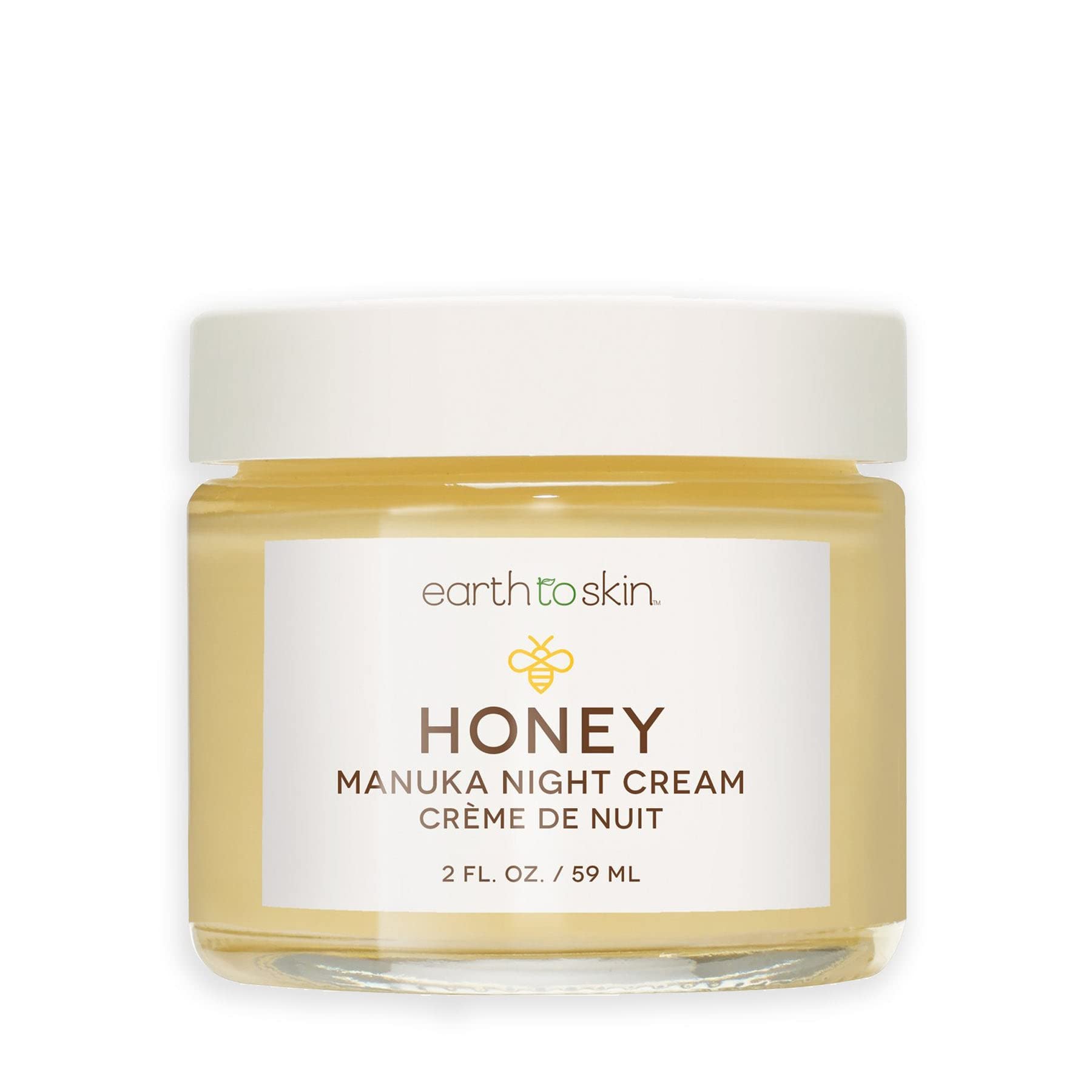 Earth To Skin – creme-nuit-manuka-miel-pot: texture riche pour nourrir la peau durant la nuit.