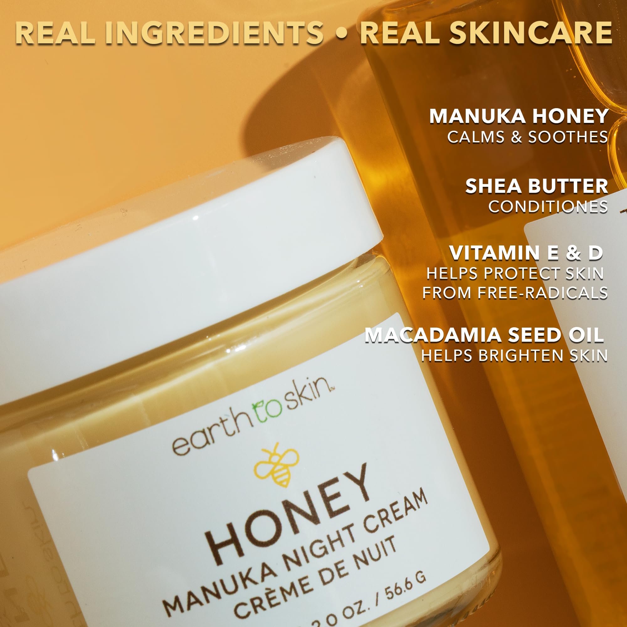 Earth To Skin – plan-proche-application-creme-nuit: démonstration d’application douce et facile.