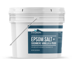 Earthborn Elements sel Epsom en seau, bain parfumé et pratique.