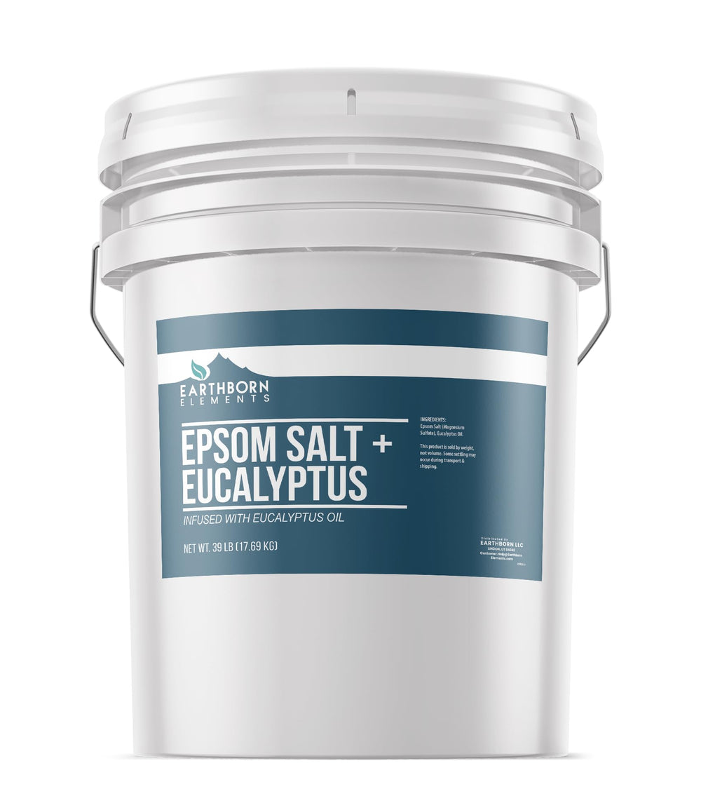 Earthborn Elements sel d'Epsom à l'eucalyptus dans le seau 5 galons, bain apaisant