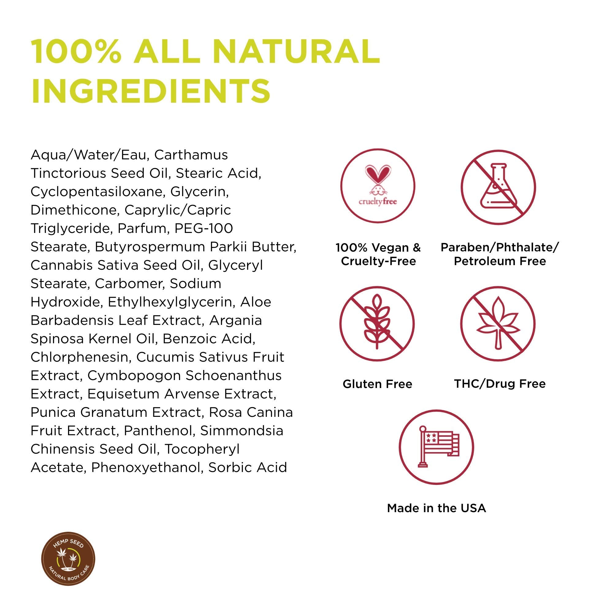Earthly Body Beurre peau chanvre contient jojoba et karité pour protéger.