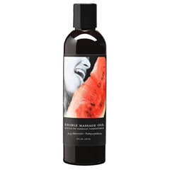 Earthly Body huile de massage comestible Melon d'eau, bouteille prête pour spa à domicile.