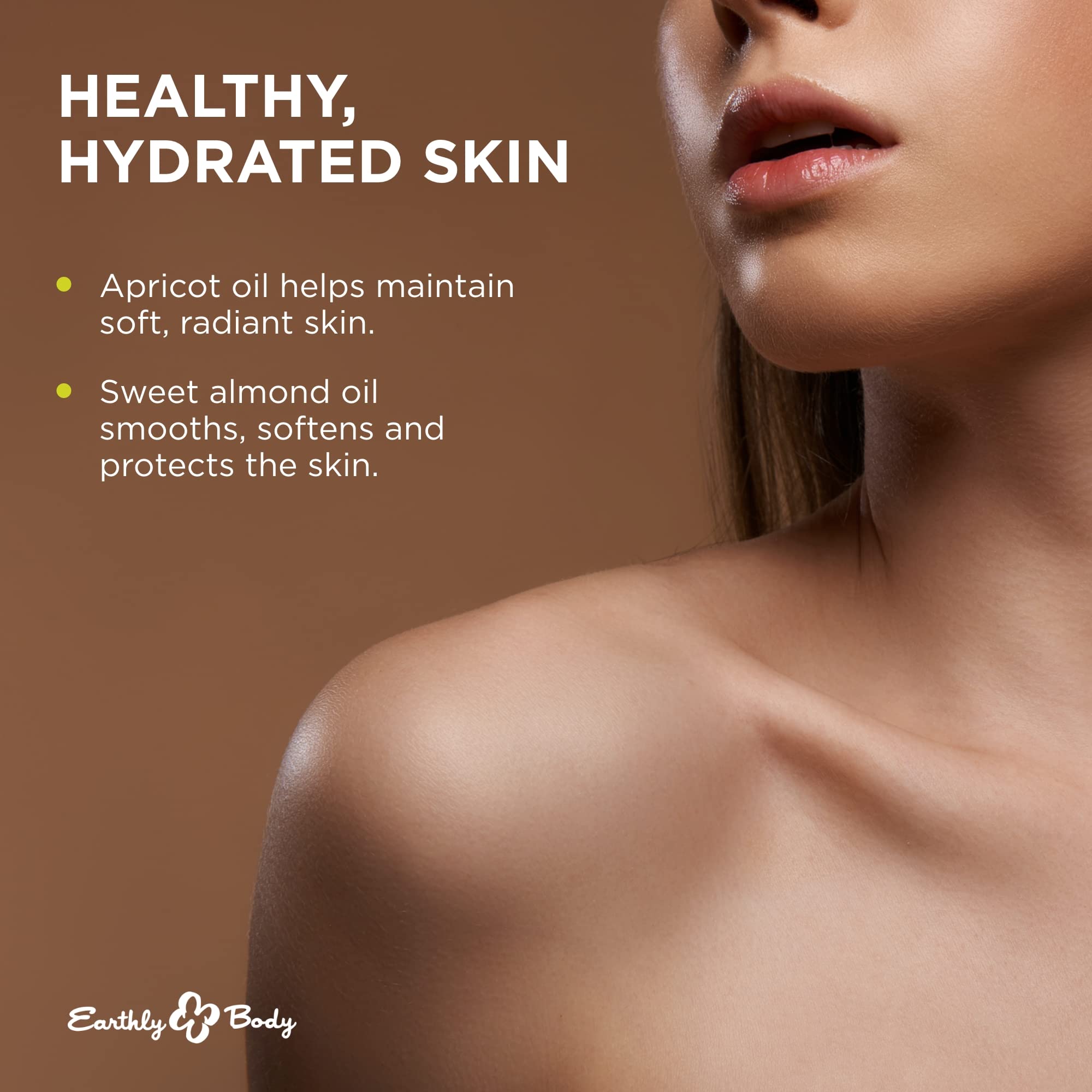 Texture soyeuse Earthly Body sur la peau lors du massage.