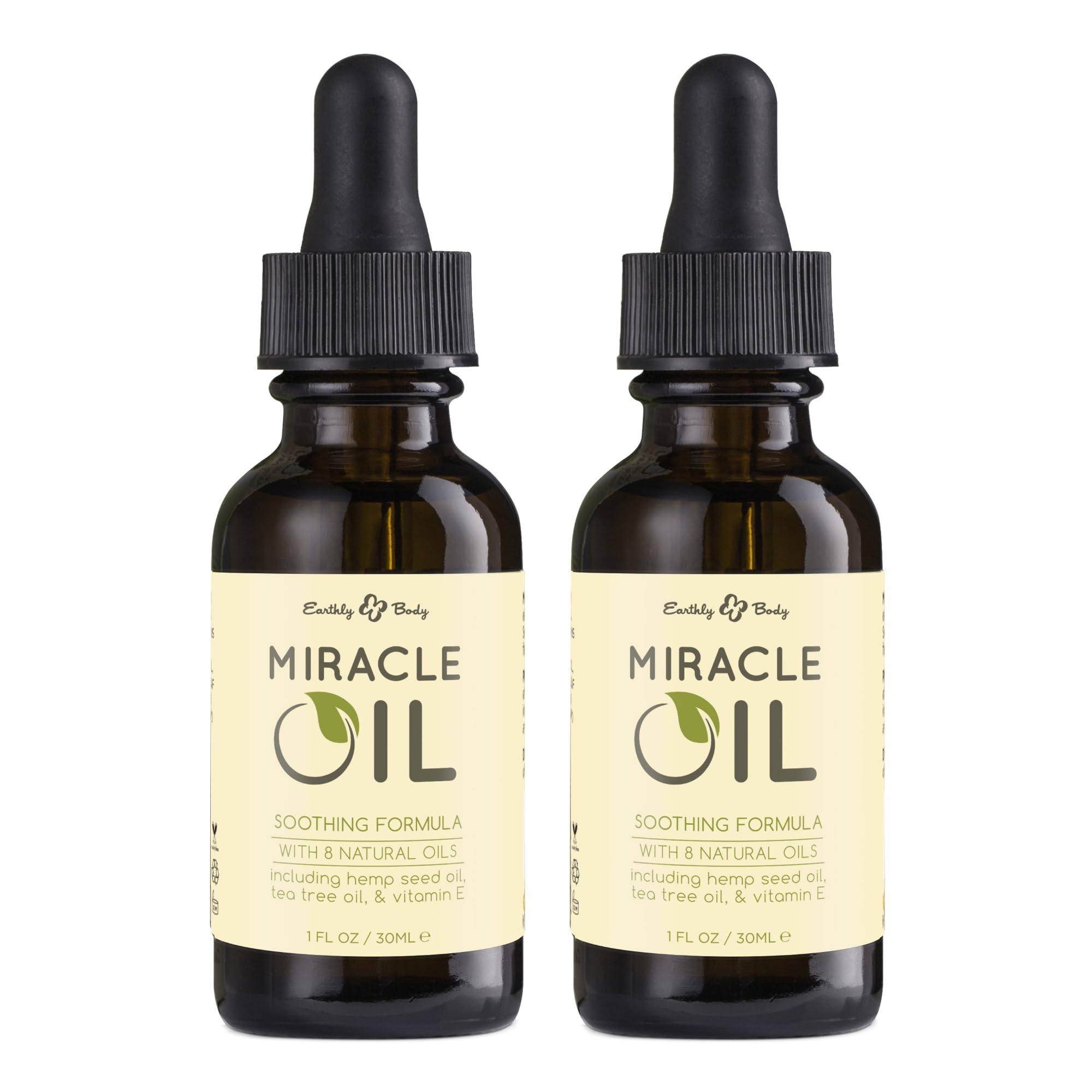 Earthly Body Miracle Oil – Bouteille prête à l’application pour hydrater la peau.