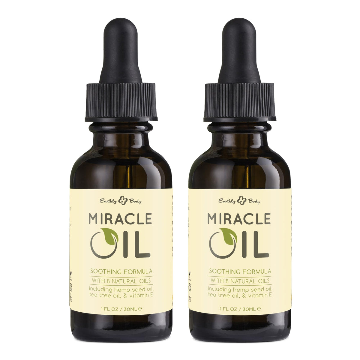 Earthly Body Miracle Oil – Bouteille prête à l’application pour hydrater la peau.
