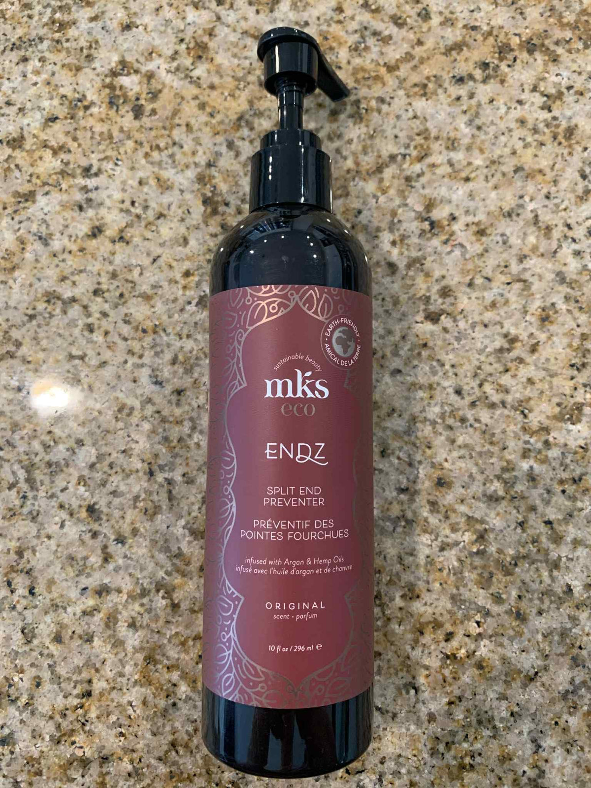 Earthly Body MKS Endz, bouteille originale, parfum naturel; soin des pointes et frisottis.