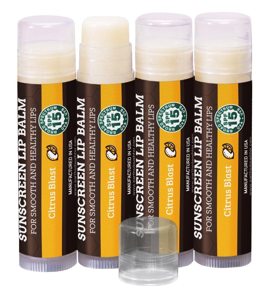Earth's Daughter baume lèvres SPF 15 citron lot de 4 pour hydratation longue durée