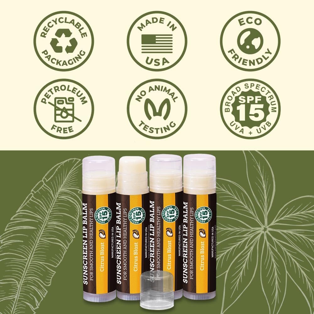Baume lèvres citron Earth's Daughter SPF 15 fabriqué aux États-Unis