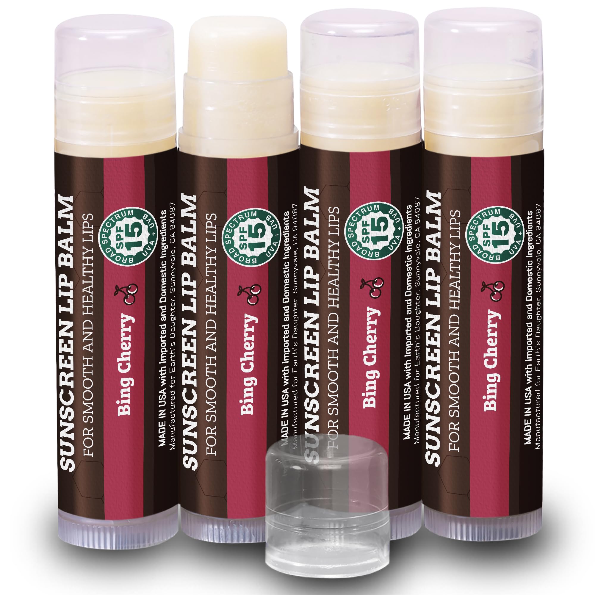 Earth's Daughter baume lèvres SPF15 cerise – protection solaire légère et hydratation durable
