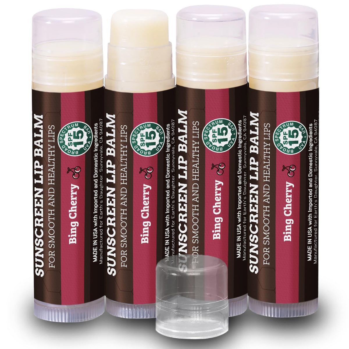 Earth's Daughter baume lèvres SPF15 cerise – protection solaire légère et hydratation durable