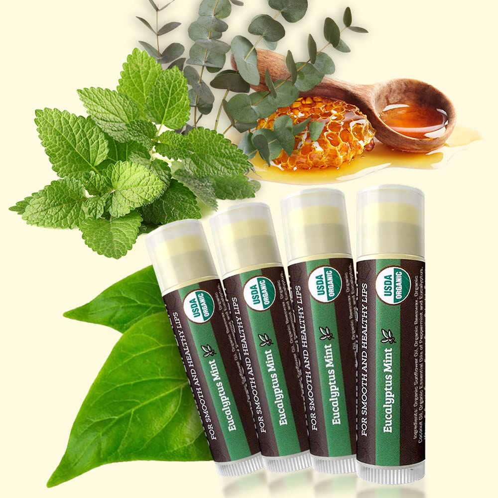 Lot de 4 baumes Earth’s Daughter, ingrédients bios certifiés USDA.