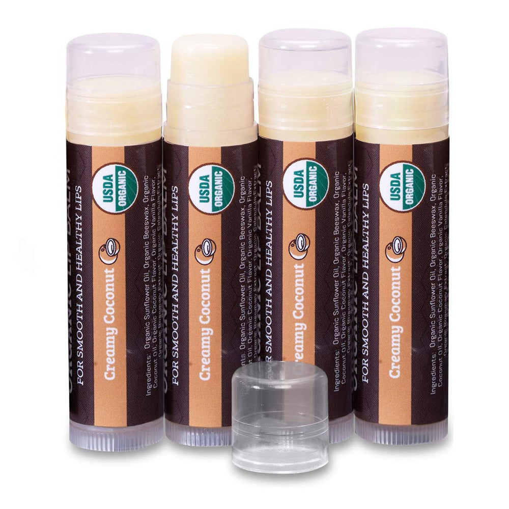 Baume-lèvres Earth’s Daughter ensemble-quatre coco-crème : hydratation naturelle.