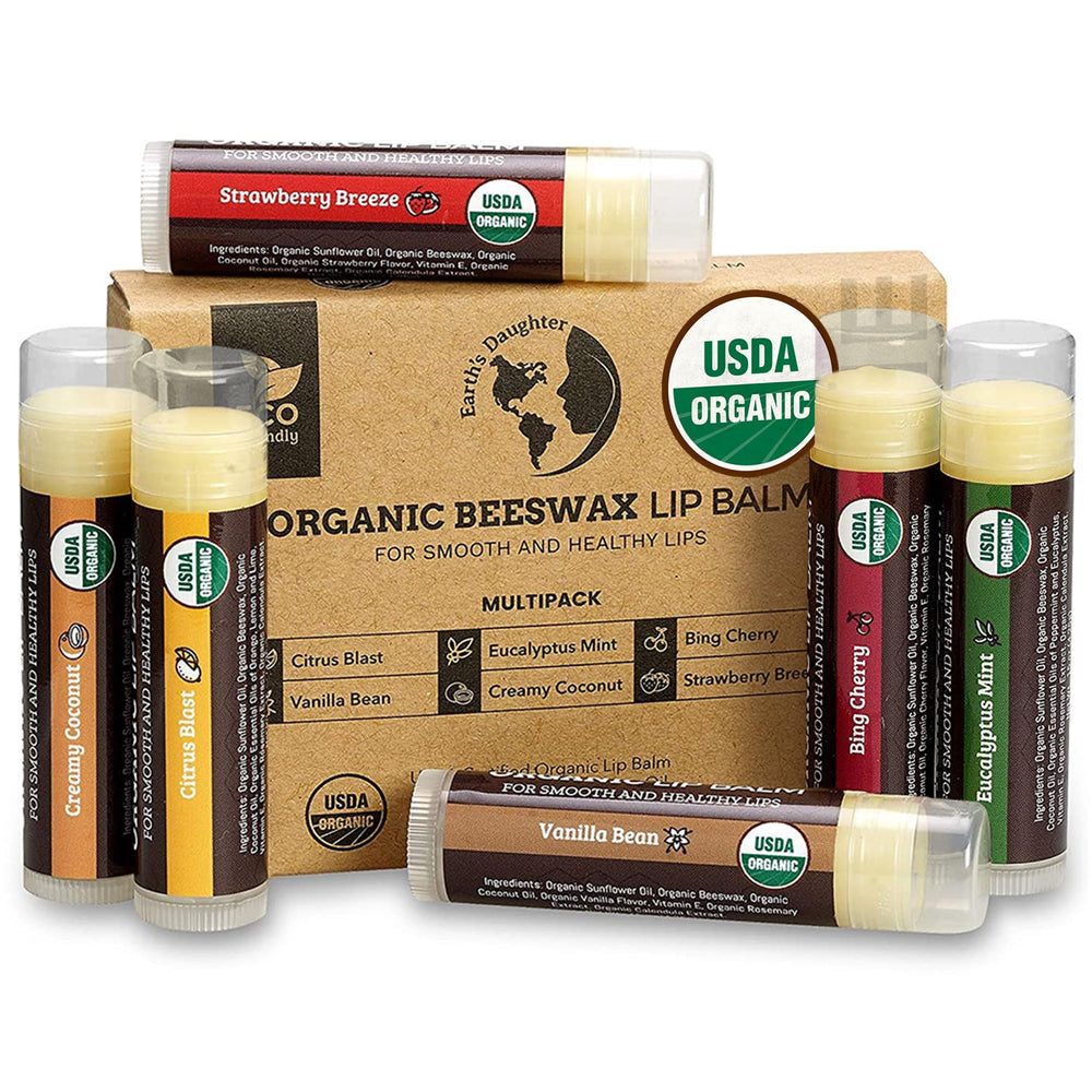 Baume lèvres Earth's Daughter 6-pack, saveurs fruitées et hydratation durable