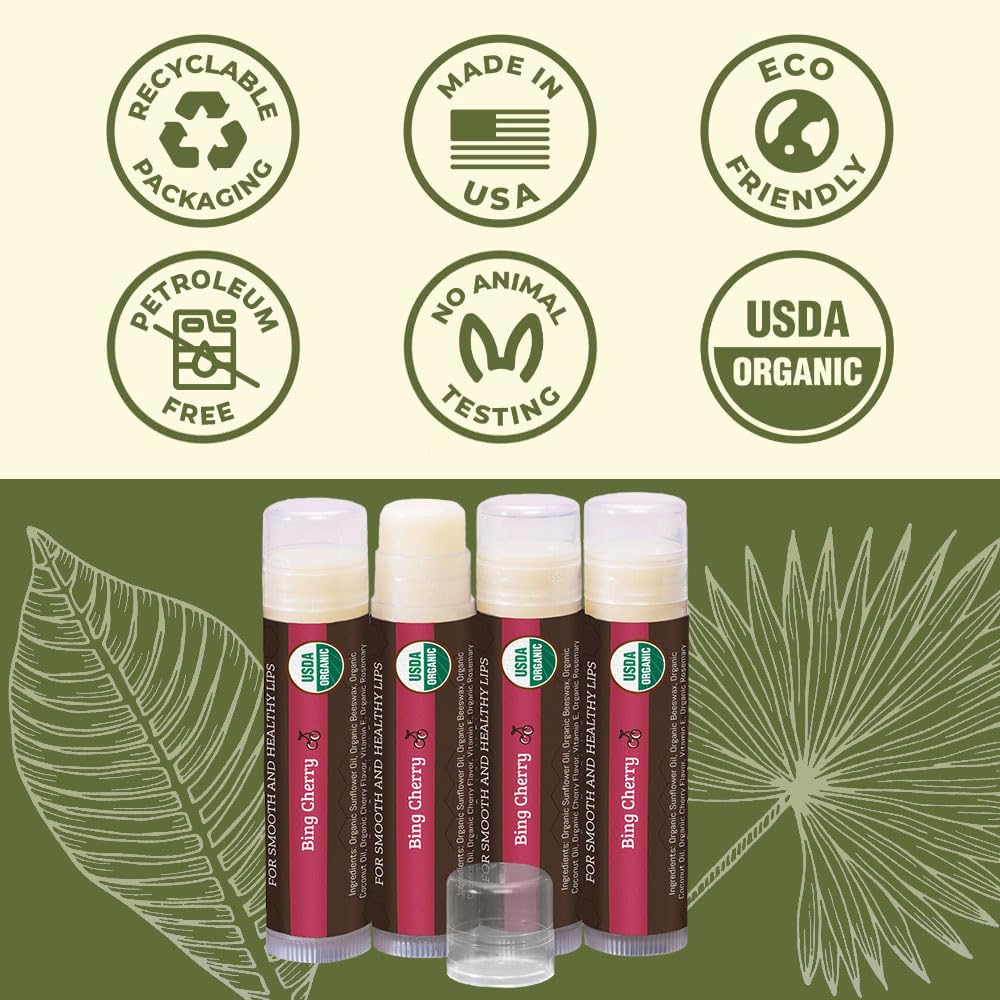 Earth's Daughter Cherry Lip Balm vitamine E pour protection et souplesse