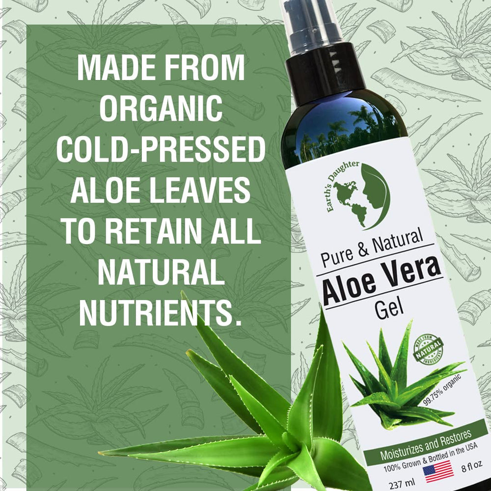 Earth’s Daughter gel d’aloe cheveux, hydrate sans laisser de résidu.