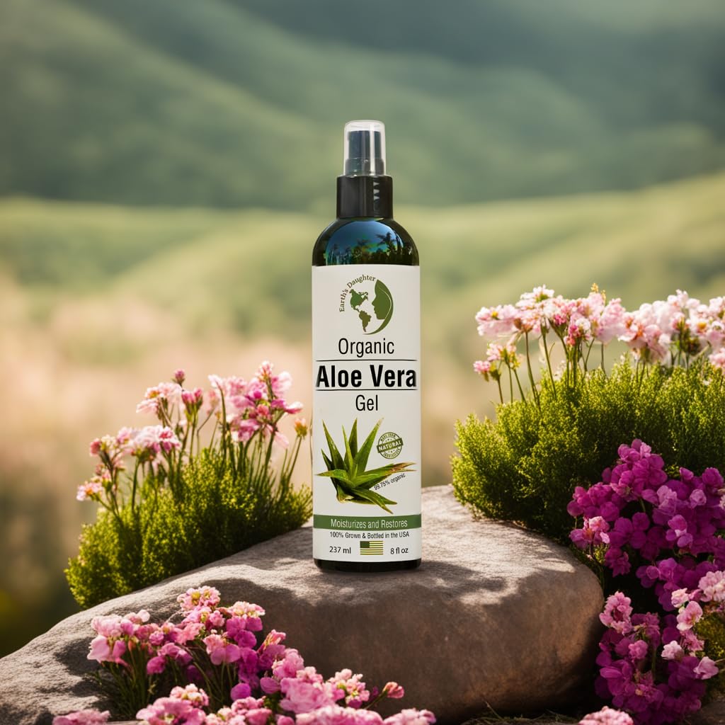 Earth’s Daughter gel d’aloe cultivé au Texas, pure et naturelle.