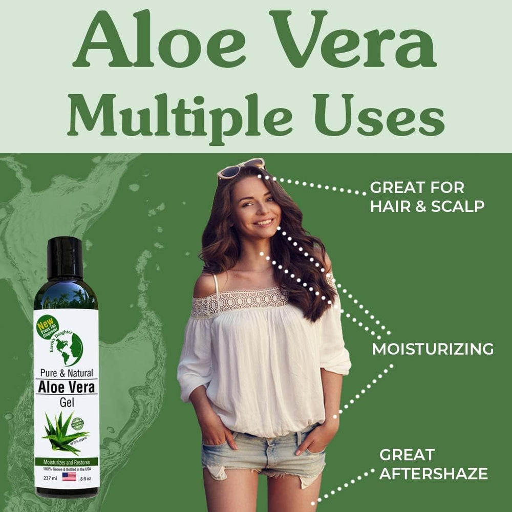 Earth's Daughter gel aloe vera pur, utilisation capillaire naturel sans additifs