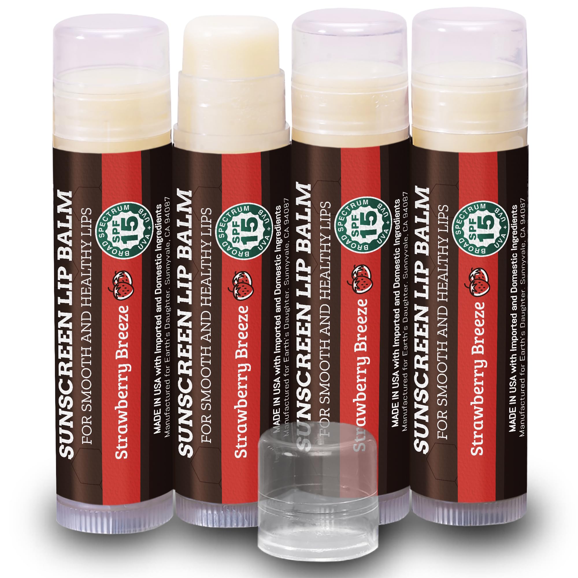 Earth's Daughter Baume Lèvres SPF Fraise – emballage recyclable du pack 4