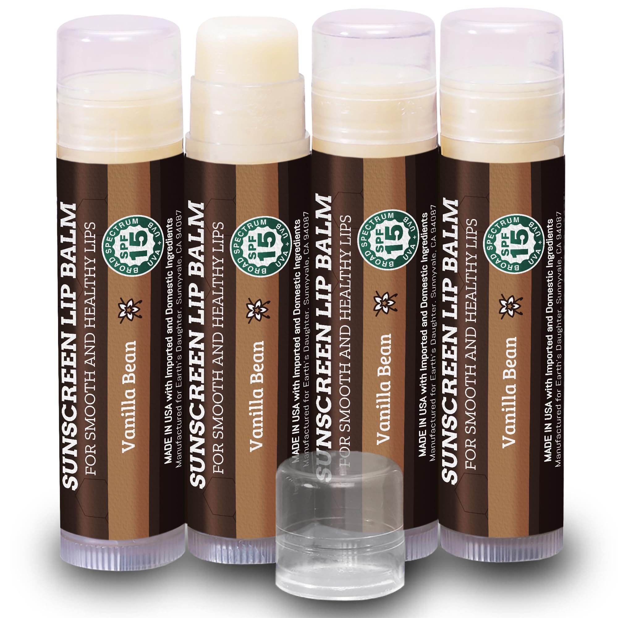 Earth's Daughter baume à lèvres SPF emballage 4 paquets, protection pratique.