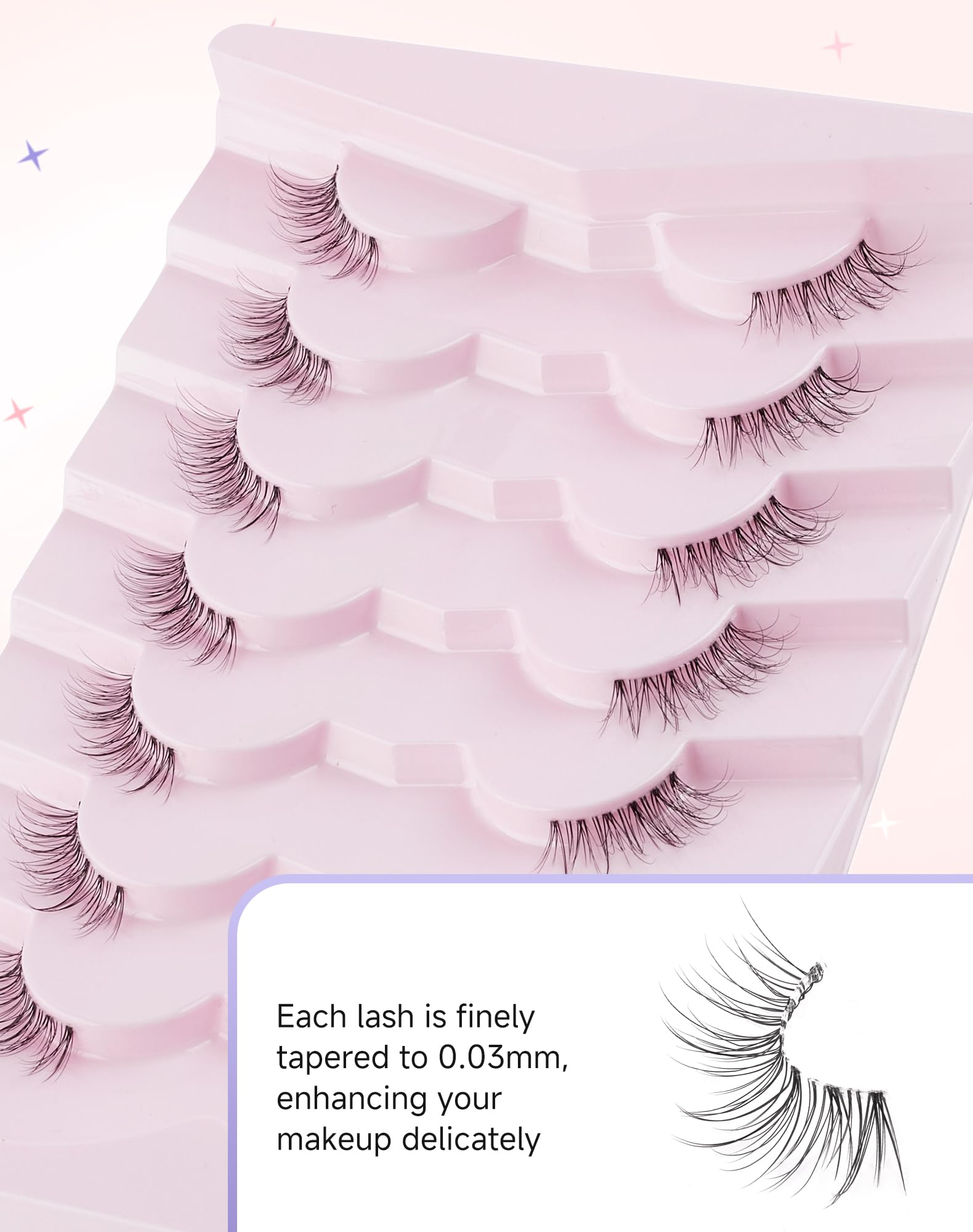 Easeful cils demi bande transparente — adhérence stable et look naturel.