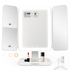 Miroir EASEHOLD avec grossissement 3x pour détails précis du maquillage.