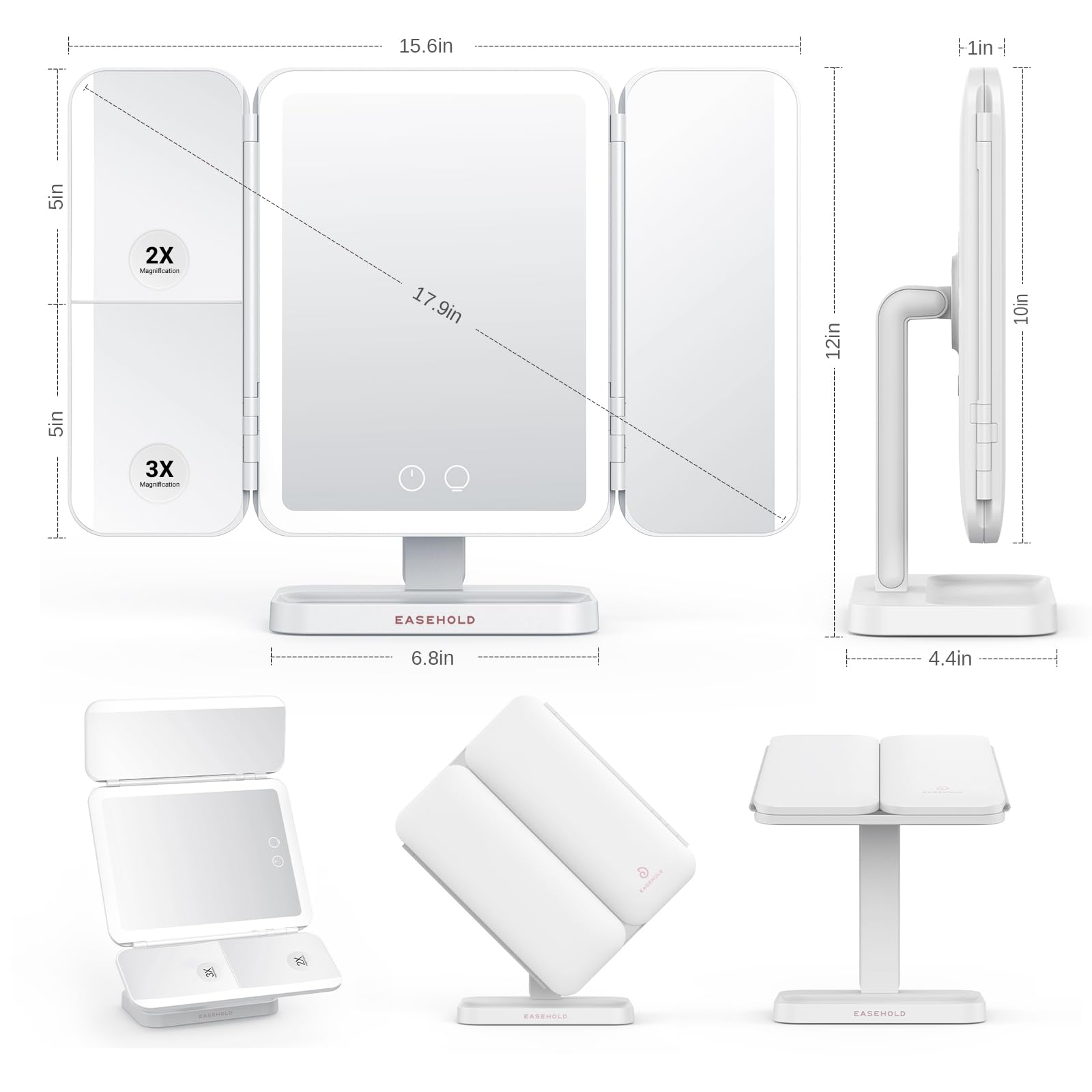 Miroir EASEHOLD usage quotidien à domicile ou au bureau, pratique et fiable.