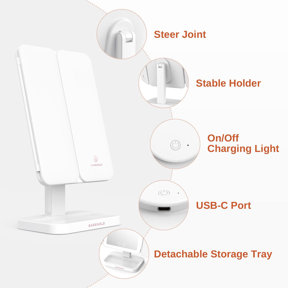 Idéal pour voyage et bureau, miroir compact et pratique.