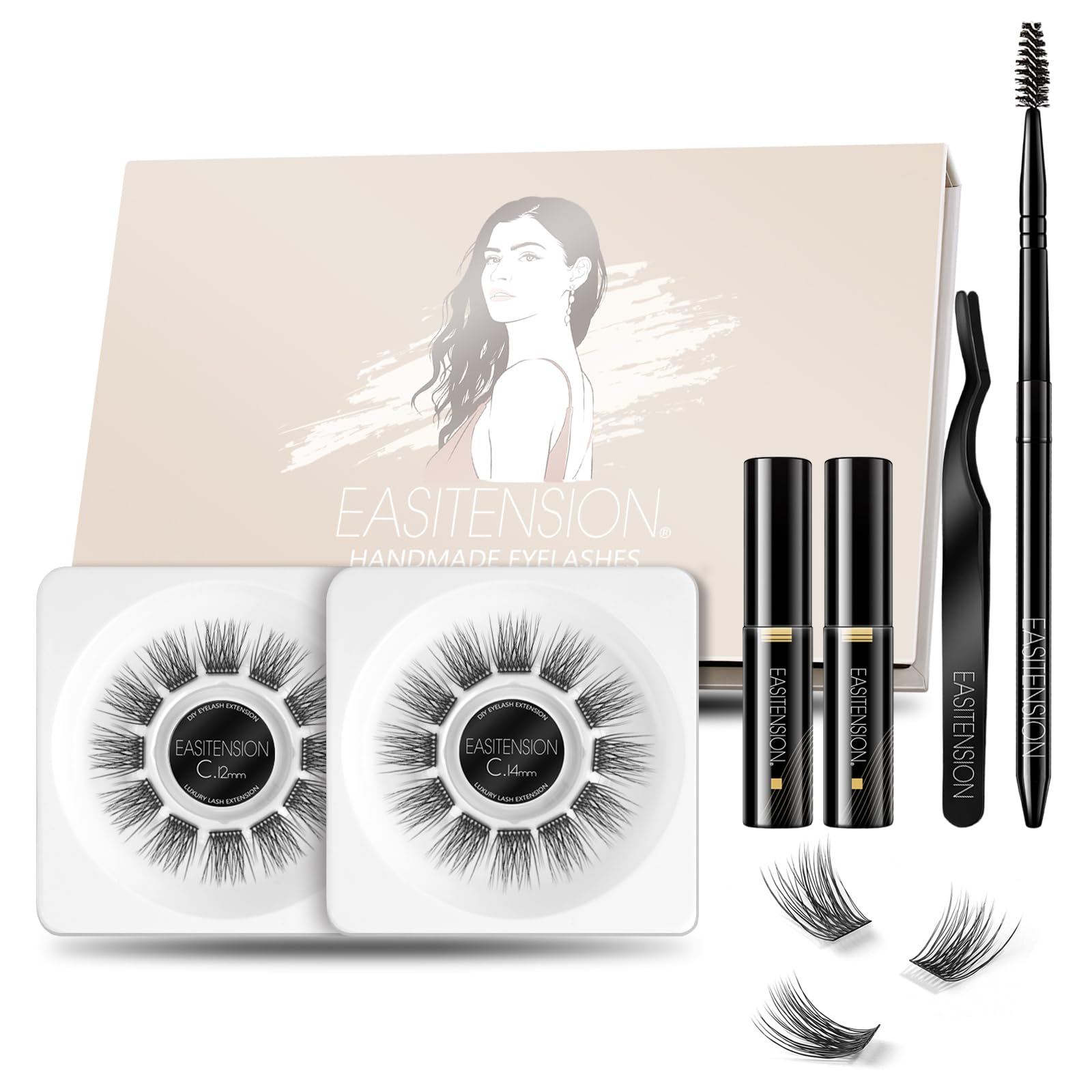 Kit EASITENSION Extensions Cils: contenu pratique pour l’application à domicile