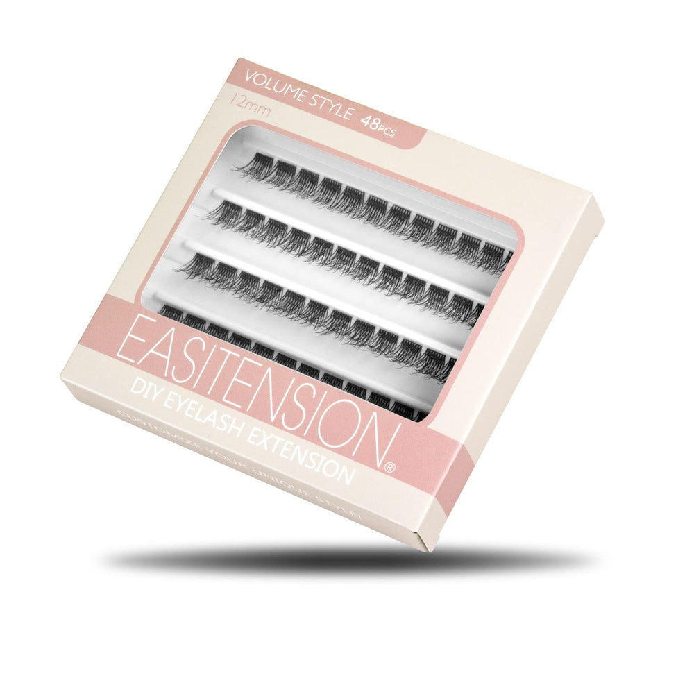 EASITENSION Extensions cils 12 mm ensemble 48 clusters pour potentiel look.