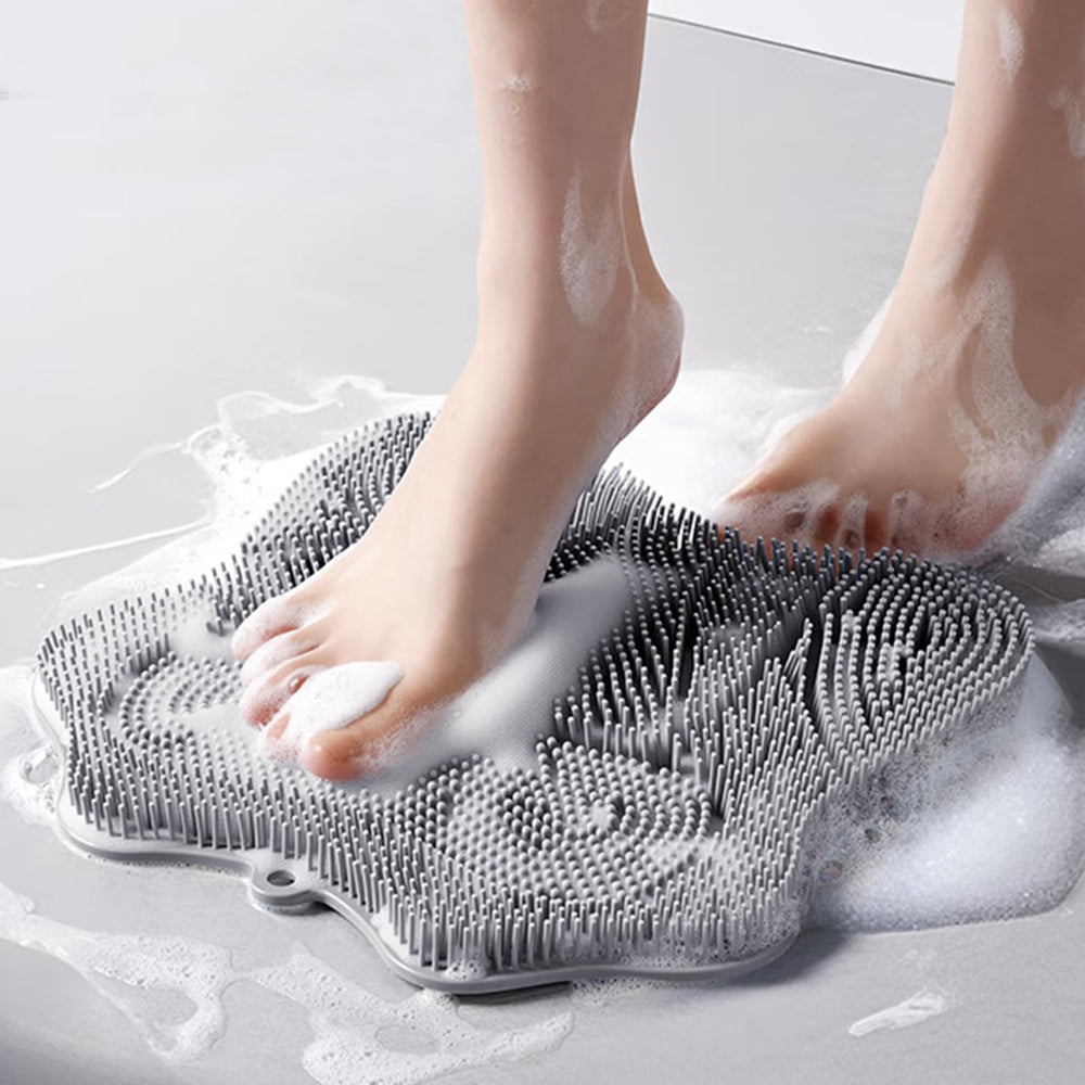 Brosse Easkite pour pieds, vue avant, exfolie et masse.