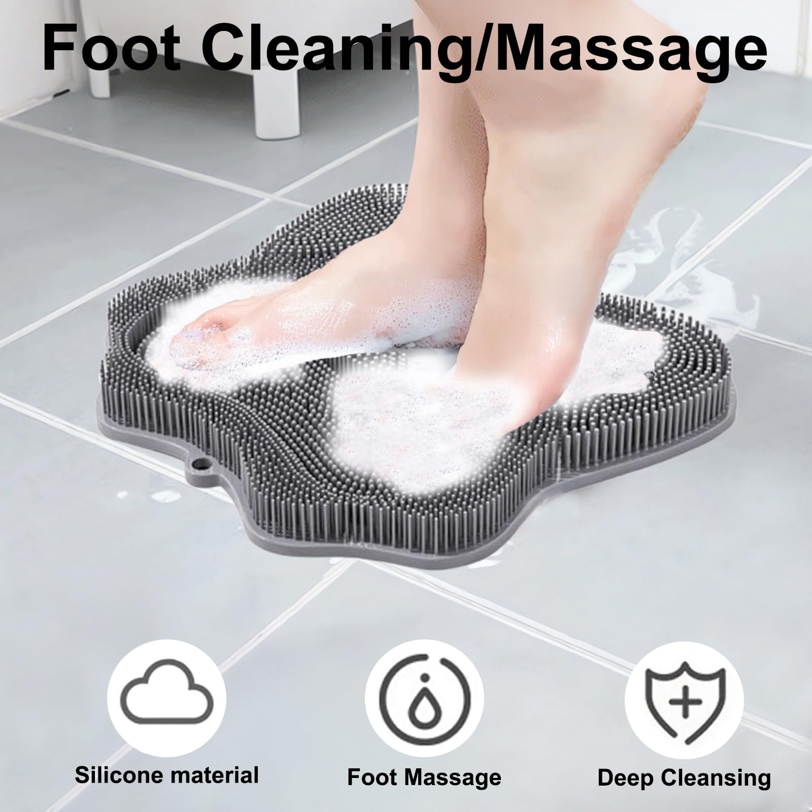 Brosse Easkite, pieds et dos en action, massage relaxant.