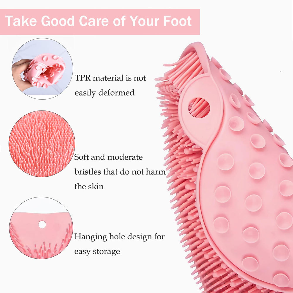 Easkite tapis gommage dos rose – permet d’atteindre les zones difficiles sans effort.