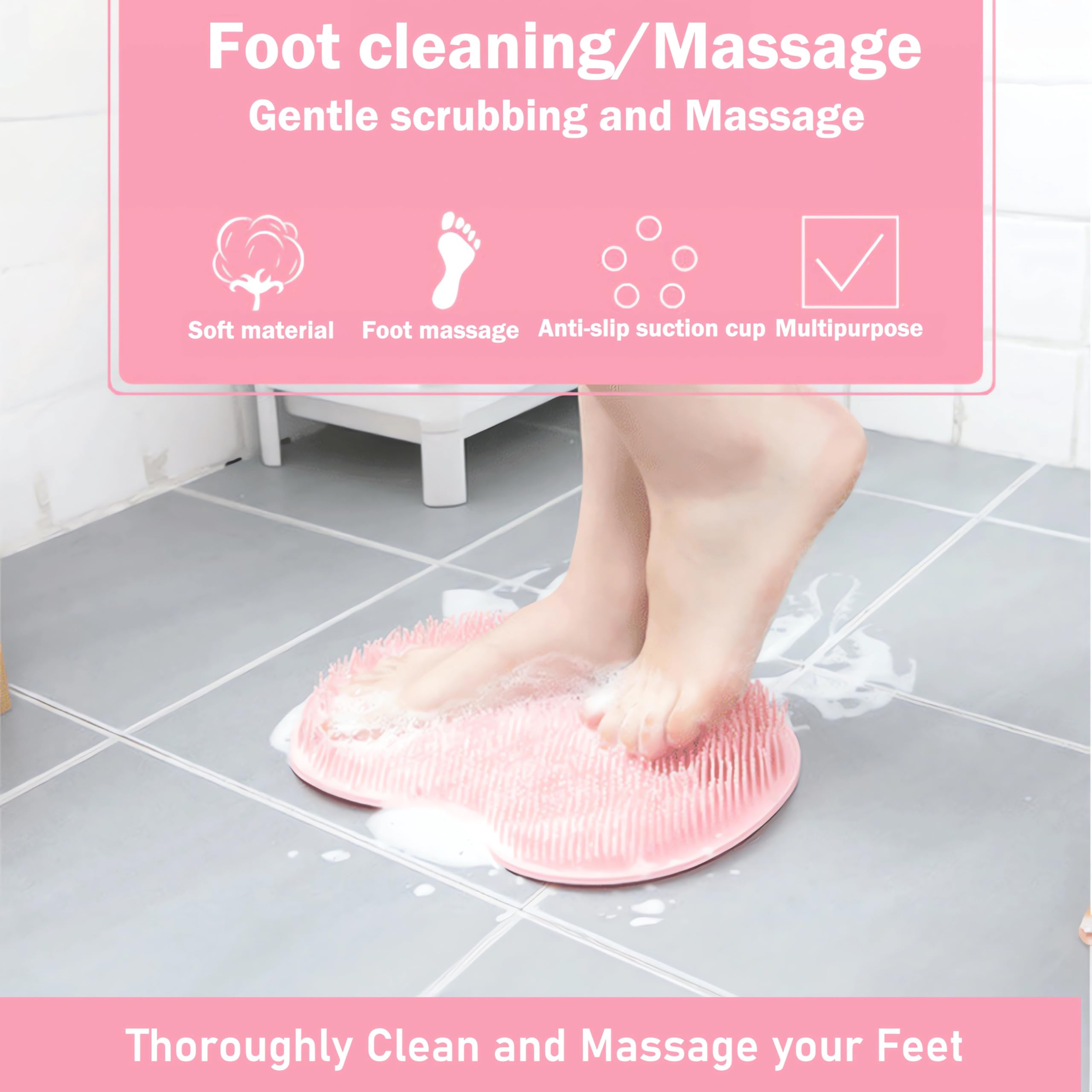 Easkite tapis gommage pour pieds rose – utilisation confortable et efficace.
