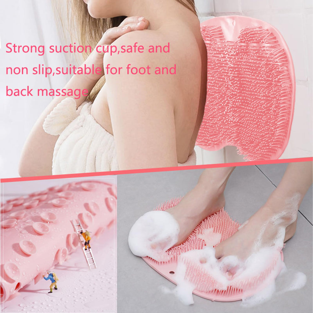 Easkite tapis gommage douche ventouses rose – fixation sûre sur mur ou sol.