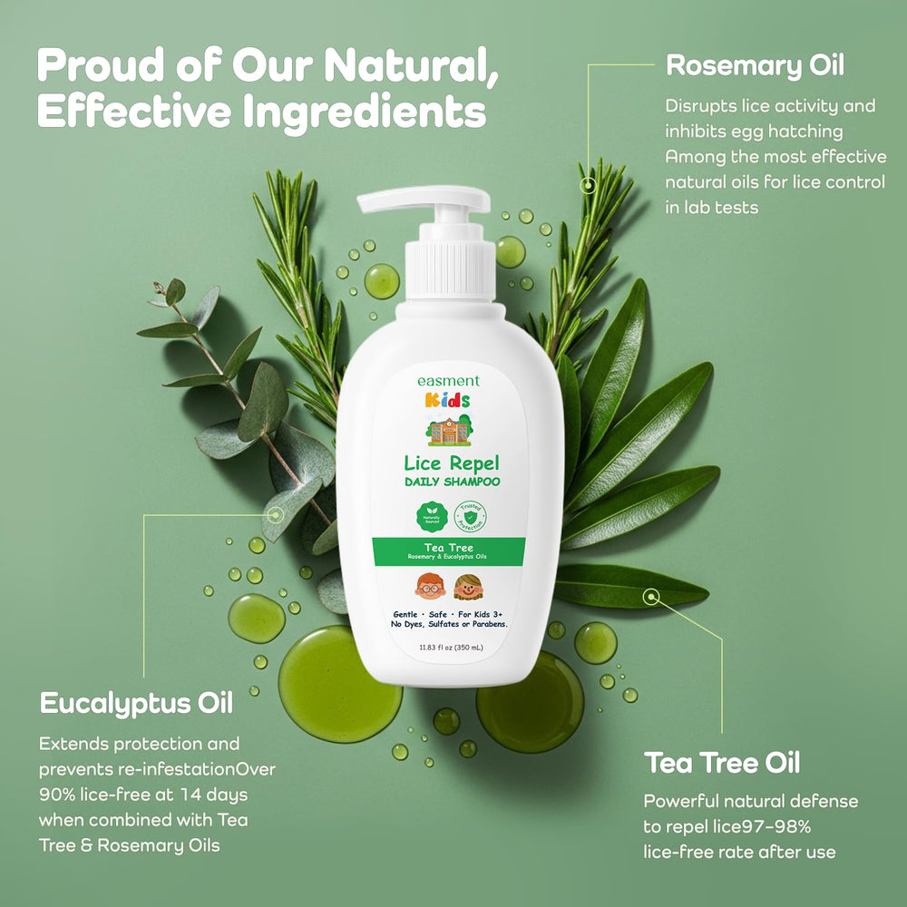 Easment shampoo bottle with tea tree, rosemary and eucalyptus blend