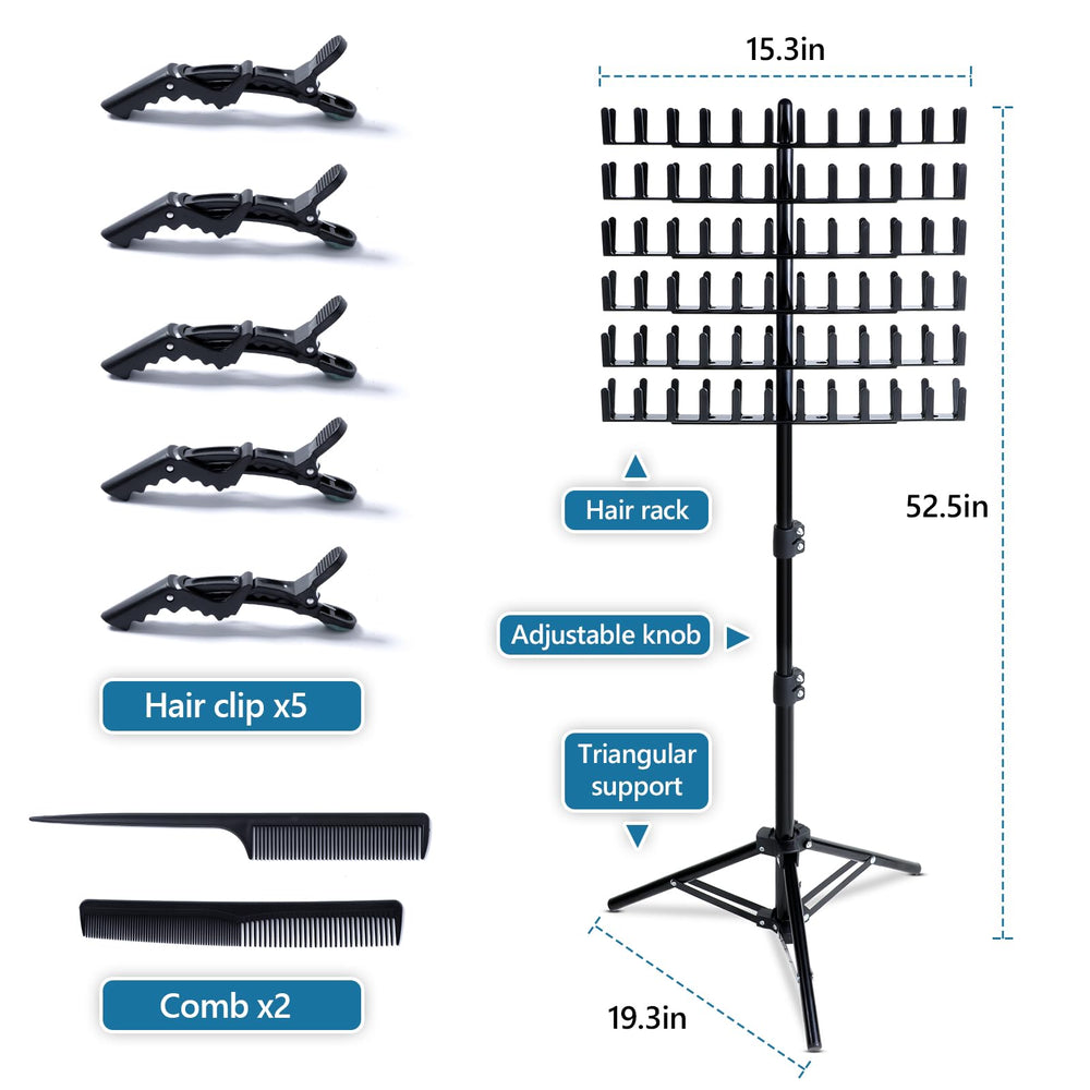 Eastdone porte-braiding rack hauteur reglable pour tressage assis ou debout