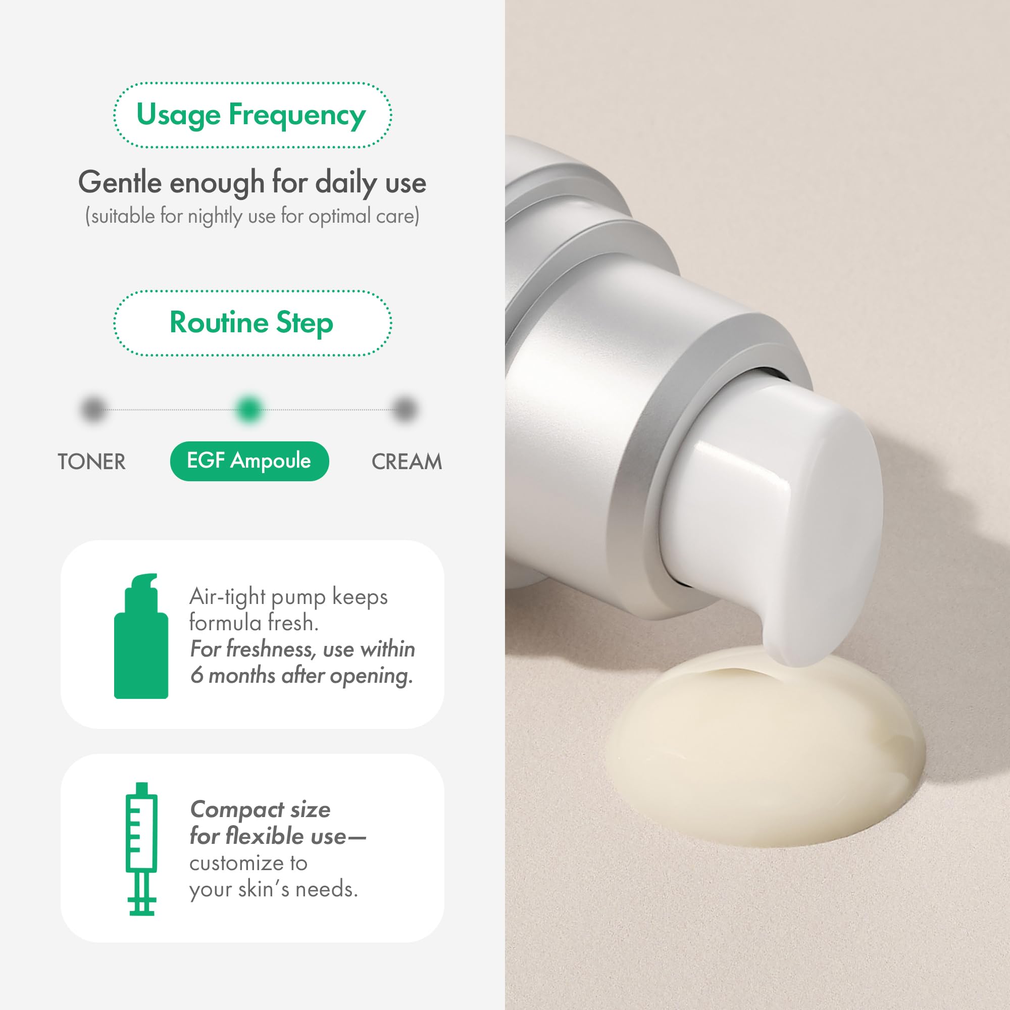 Easydew DW-EGF Melatoning Ampoule, hydratation profonde et douceur lors de l’application.