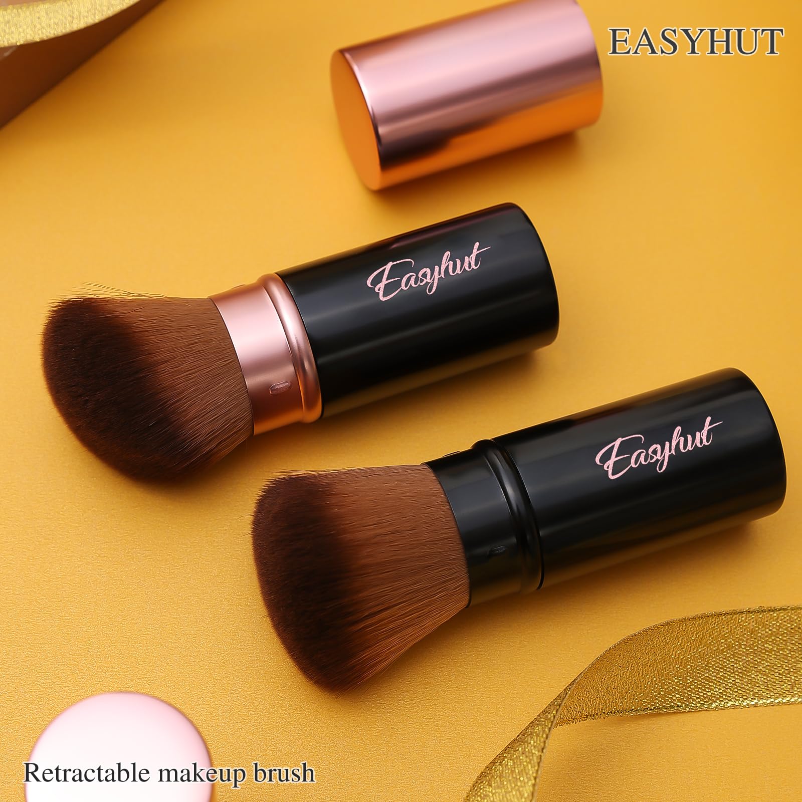 Kit Easyhut pinceaux Kabuki retractables, cadeau idéal pour débutants.