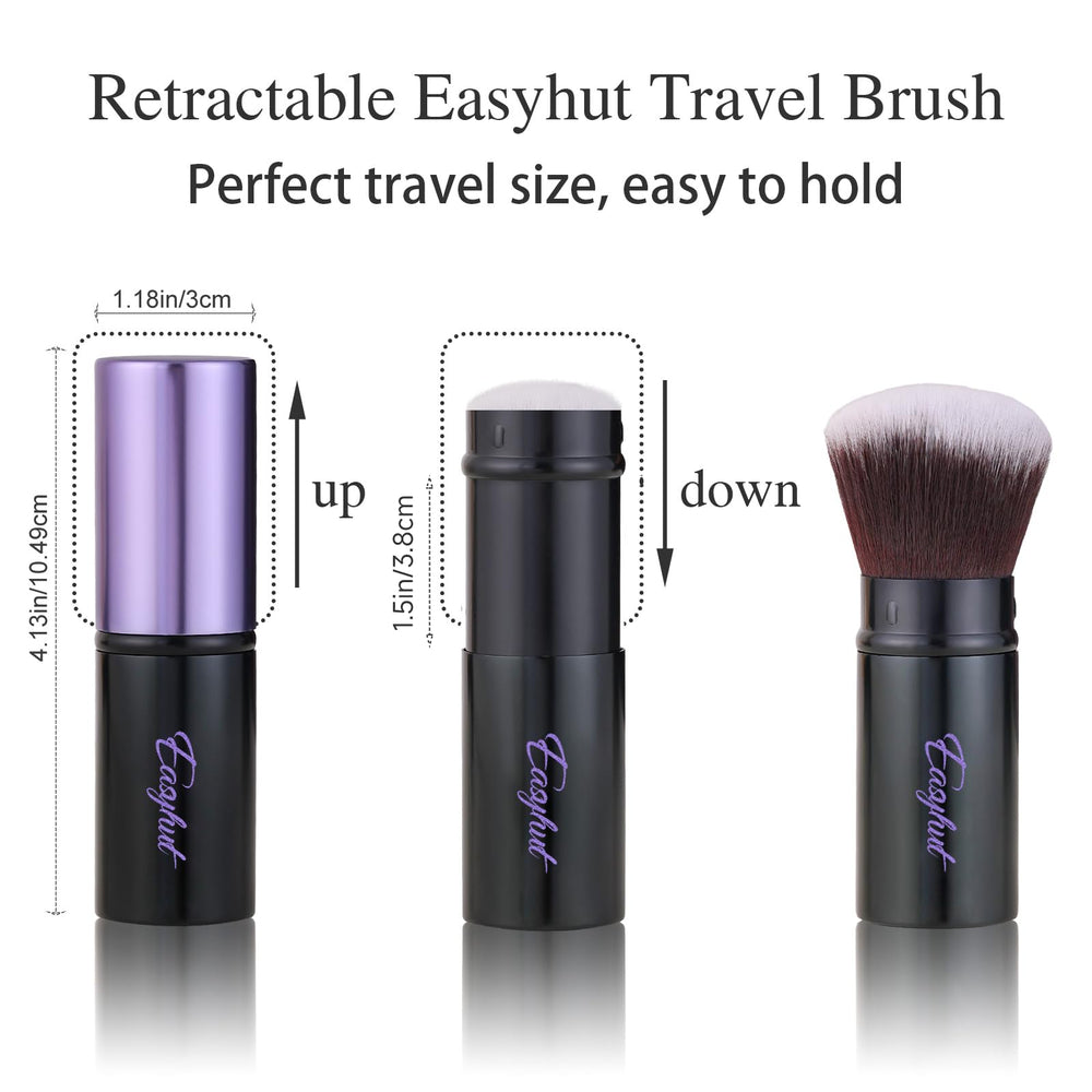 Easyhut pinceaux kabuki rétractables, poils synthétiques doux et faciles à nettoyer pour contour.