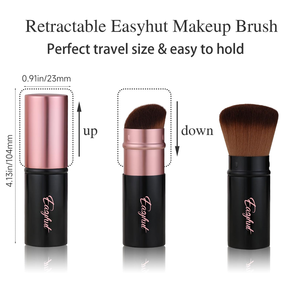 Pinceaux Kabuki Easyhut retractables tête inclinée, contour précis et blush.